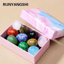 5/7/10pcs /box Natural Crystal Egg Stone Mini Polished Gemstone Jewelry Home Dec picture