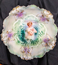 Authentic antique R.S. Prussia (Reinhold Schlegelmilch) porcelain plate picture