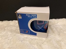 Official PlayStation Controller Icons Blue Ceramic Coffee Mug 11 oz 320 ml NIB picture