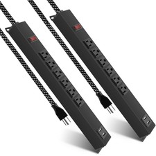 VILOBOS 6 Outlets 2 USB Power Strip Surge Protector 2PCS Wall Mountable Desktop picture
