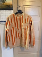 BEAMS PLUS Crew Boa Fleece Pullover Men’s L Orange Ivory Sherpa Japan picture