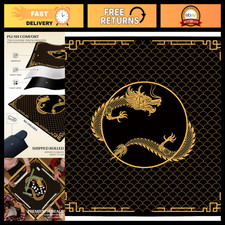 Vintage Black Gold Dragon Mahjong Mat 31.5