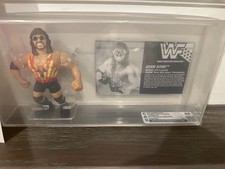 1994 Hasbro Green WWF Adam Bomb Loose Figure w/ Filecard CAS 85 Graded Vintage picture
