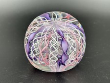 Vintage AVEM Murano Glass Paperweight Pastel Ribbon  Zanfirico Design picture
