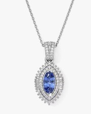 DJoy Women’s Tanzanite/Diamond 1.45 ctw Vintage Royal Crest Pendant Necklace New picture