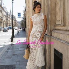 ZARA WOMAN NWT SS26 ZW COLLECTION CROCHET MAXI DRESS white 6895/254/250 picture