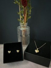 18k Real Gold Diacut Necklace and Earrings picture