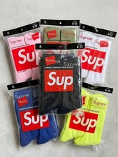 Supreme Socks Hanes Crew 4 Pack Mens Womens Streetwear Size 6-12 Unisex New Pack picture