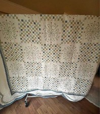 Vintage Handcrafted Patchwork and Embroidered Quilt picture