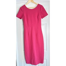 Boden Sheath Dress Women 8L Pink Ribbed Ottoman Short Sleeve Scoop Back picture