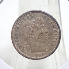 1903-O US Barber Dime Silver Coin XF-AU Extra Fine/Almost Uncirculated NICE picture