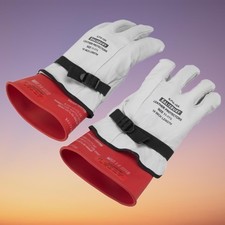 OTC Hybrid Electric Safety Gloves, White/Red, Large, Universal Fit picture