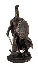 Zeckos Spartan King Leonidas with Sword and Shield Bronzed Statue - 10 Inch picture