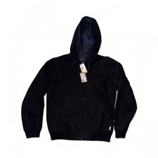 A.P.C. Men's Black Cotton Canvas Hooded Full Zip Jacket Size L picture