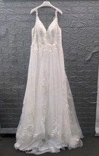 New Azazie Bridal Delania Diamond White Champagne Sequins Tulle Dress Size 10 picture