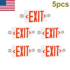 5-Pack LED Exit Sign Combo with Emergency Lights, Double Face Letter 100-277V picture