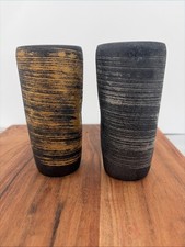 Japanese Arita Yaki Ware Toetsu Ash Black Gold & Silver Kiln Shochu Tumblers NEW picture
