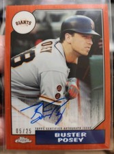 2017 Topps Chrome 1987 Design Auto Buster Posey #87TA-BP Orange /25 Won't Gem picture