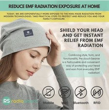 Radia Smart EMF Shield Beanie 5G RF WiFi Brain Protection Slouch Cap - Gray picture