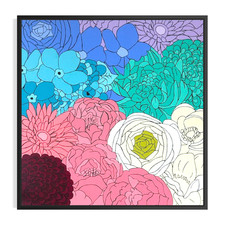 Original Abstract Floral 48x48 Painting Acrylic Bold Canvas Large Wall Art picture