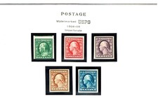 1908-9 U.S.NEW DESIGN Washington D.L.Wkm IMPERF COMPLETE SET OF 5  Sc#344-7 Mint picture