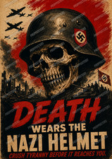 Death Wears the Nazi Helmet- 13x19 Original Art Print Anti-Nazi-Limited to 30 picture