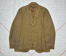 VTG 50s BRENT Mustard Wool Sport Coat Ivy Trad 3 Button Paisley Lining Hopsack picture