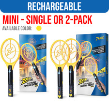 Zap It Rechargeable Mini Bug Zapper Racket Mosquito Fly Killer Indoor Outdoor picture