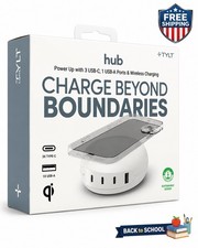 TYLT 100W USB-C Charging Hub Qi Wireless Charger 3 USB-C 1 USB-A Fast Charge picture