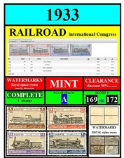 EGYPT stamps-1933-A-MINT-WATERMARKS-RAILROAD-COMPLETE-Scott# 169 to 172 picture
