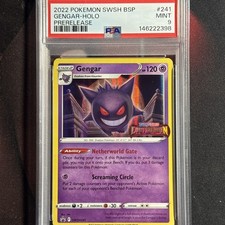 2022 POKEMON SWSH BLACK STAR PROMO PRERELEASE #241 GENGAR HOLO PSA 9 🐦‍🔥 picture