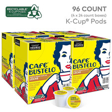 Café Bustelo Sweet & Creamy Café con Leche Coffee Keurig K-Cup Pods 96 Count Box picture