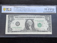PCGS $1 1988A Federal Reserve Note Misalignment Error AU 55 EPQ/PPQ picture
