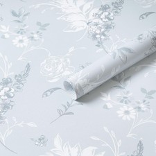 Heroad Blue Peel and Stick Wallpaper French Floral Contact Paper for Cabinet Dra picture