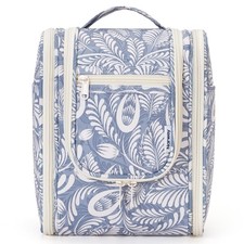 Narwey Hanging Travel Toiletry Bag for Women, Cosmetic Medium, B-Blue Leaf picture
