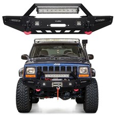 Vijay For 1984-2001 Jeep Cherokee XJ/Comanche MJ Black Front Bumper W/LED Lights picture