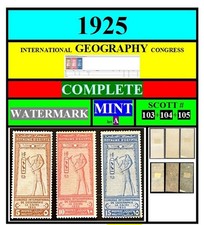 EGYPT STAMPS-1925-A-GEOGRAPHY-MINT-WATERMARKS-complete-scott# 103 104 105 picture