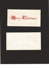 Vintage Merry Christmas Card Money Holder Blank Pretty Embossed Script + Envelop picture