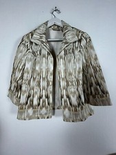 Chico’s Women’s Size 1 Brown Aztec Print Open Front Blazer Jacket Long Sleeve picture
