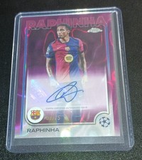 2024-25 Topps Chrome UEFA Raphinha Auto Magenta Lava Refractor /75 #CA-RP picture