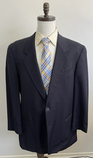 Vtg Mani Giorgio Armani Italy 44L Navy Blue Wool Blazer Jacket Metal Buttons 44L picture