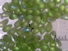 Vtg 50 GRAMS PERIDOT FROST AB GREEN DROPS 6X9mm  #122119M LL picture
