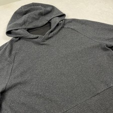Lululemon Hoodie Pullover Men 2XL Gray Knit Hooded Pockets Tagless Textured picture