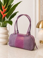 RARE Salvatore Ferragamo Tejus Lizard Purple Shoulder Bag - Vintage (80’s/90’s) picture