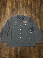 NWT Colosseum Texas Longhorns Slate Canvas Over-shirt Size Large. C6 picture