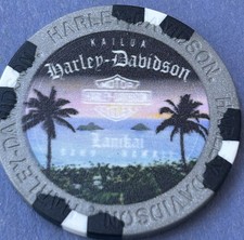 Harley Davidson Wide Print Poker Chip from HD of Kailua on Oahu, Hawaii picture