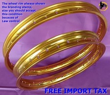 YAMAHA IT250 H/J 1981-1982 ALU GOLD FRONT+ REAR WHEEL RIM SET SERIES7  *nan4162* picture