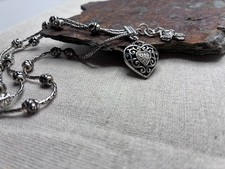 Brighton Reno Heart Multi Strand Silver Plated Charm Bracelet 7.75