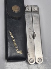Leatherman Tool Original US Reg TM 1325473 Multi Tool W/ Leather Sheath Vintage  picture