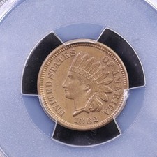 1862 Indian Cent Copper Nickel, PCGS AU-58 picture